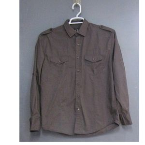 Drill Clothing Company Brown Roll Tab Sleeve Shirt